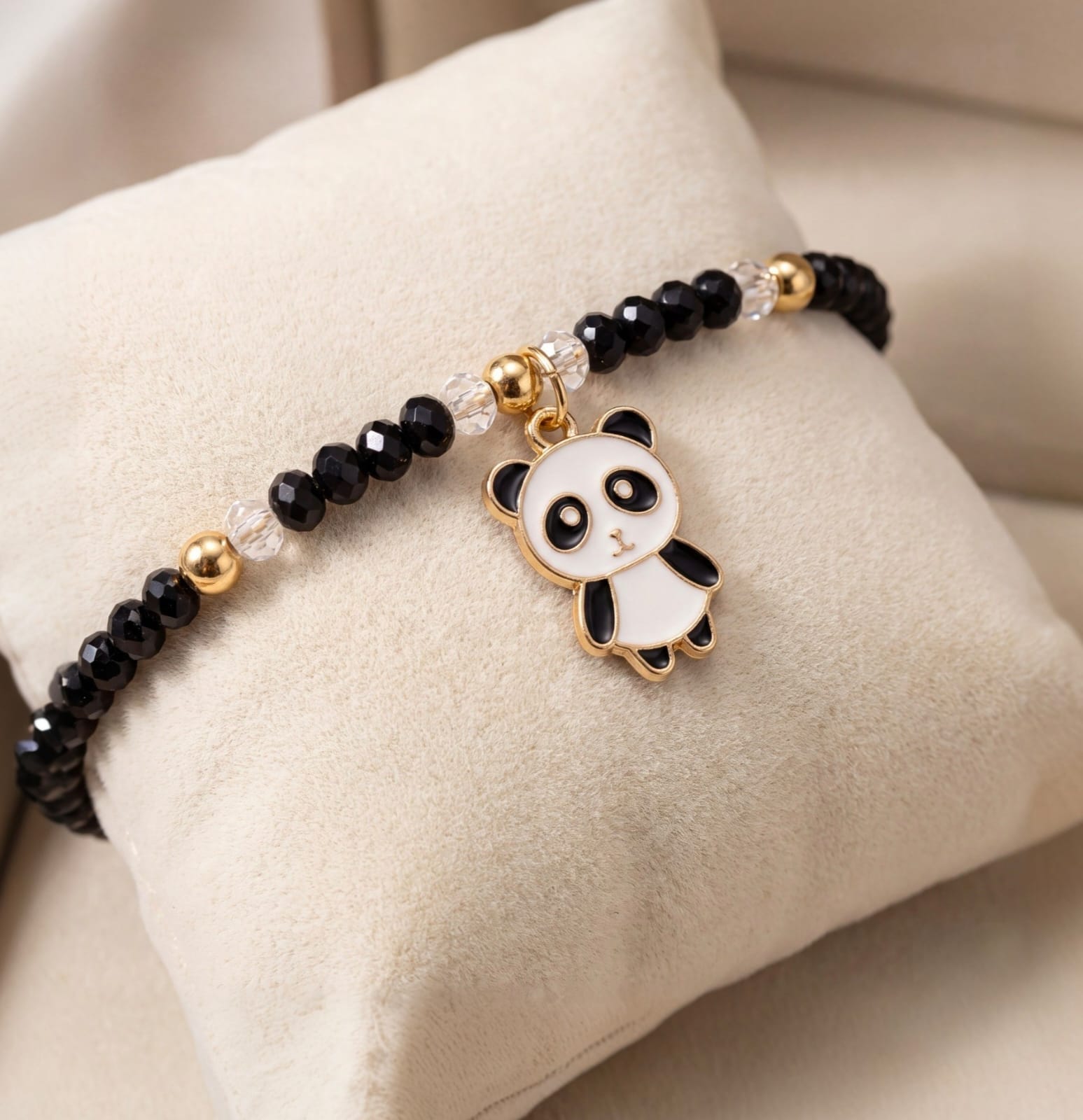 Cute Panda Charm Beaded Bracelet
